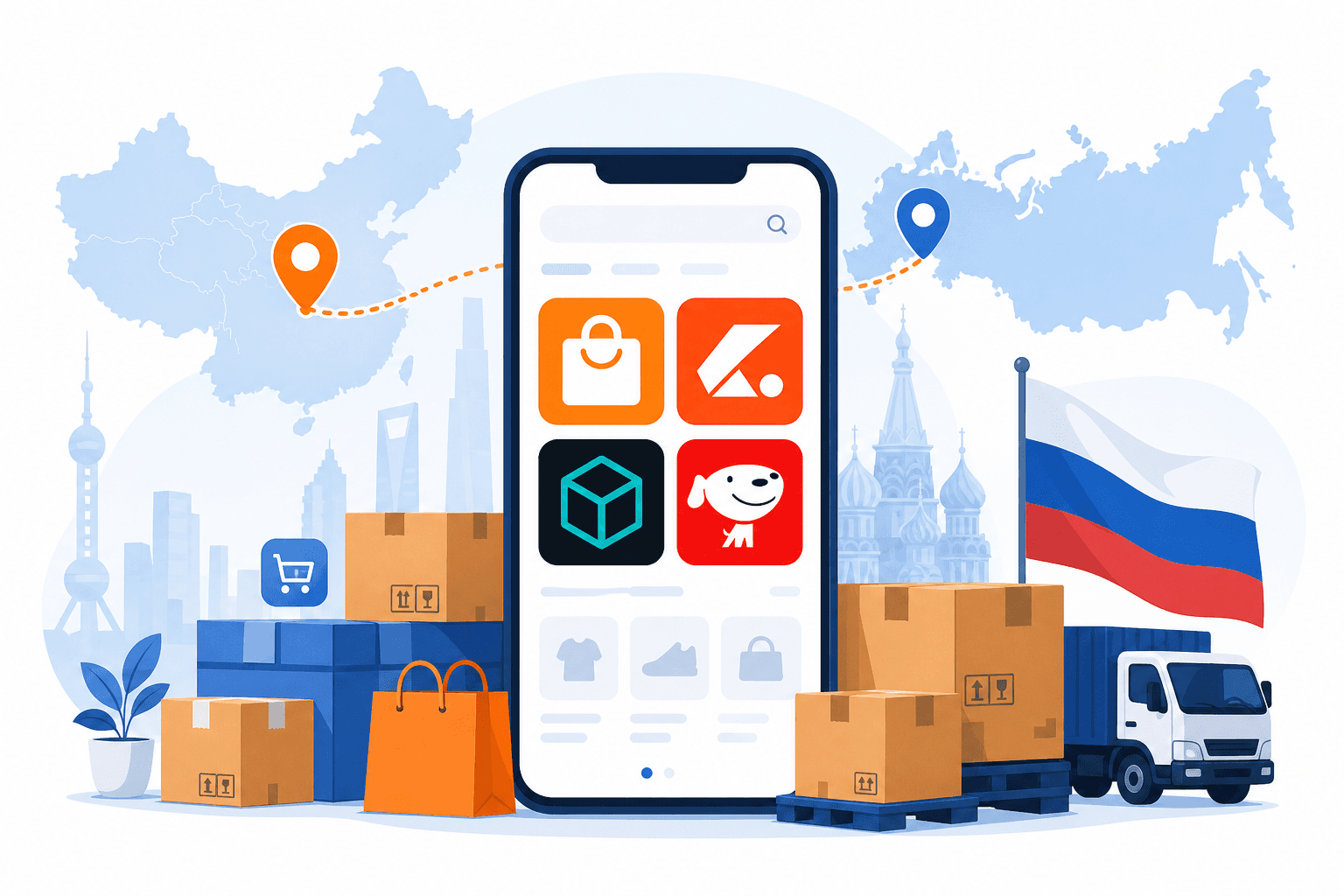 Обложка статьи: Топ магазинов Китая в 2026: Taobao, 1688, Poizon, JD и другие маркетплейсы